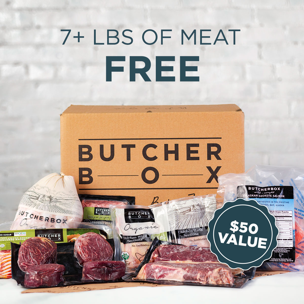 7+ LBS OF MEAT FREE - $50 VALUE