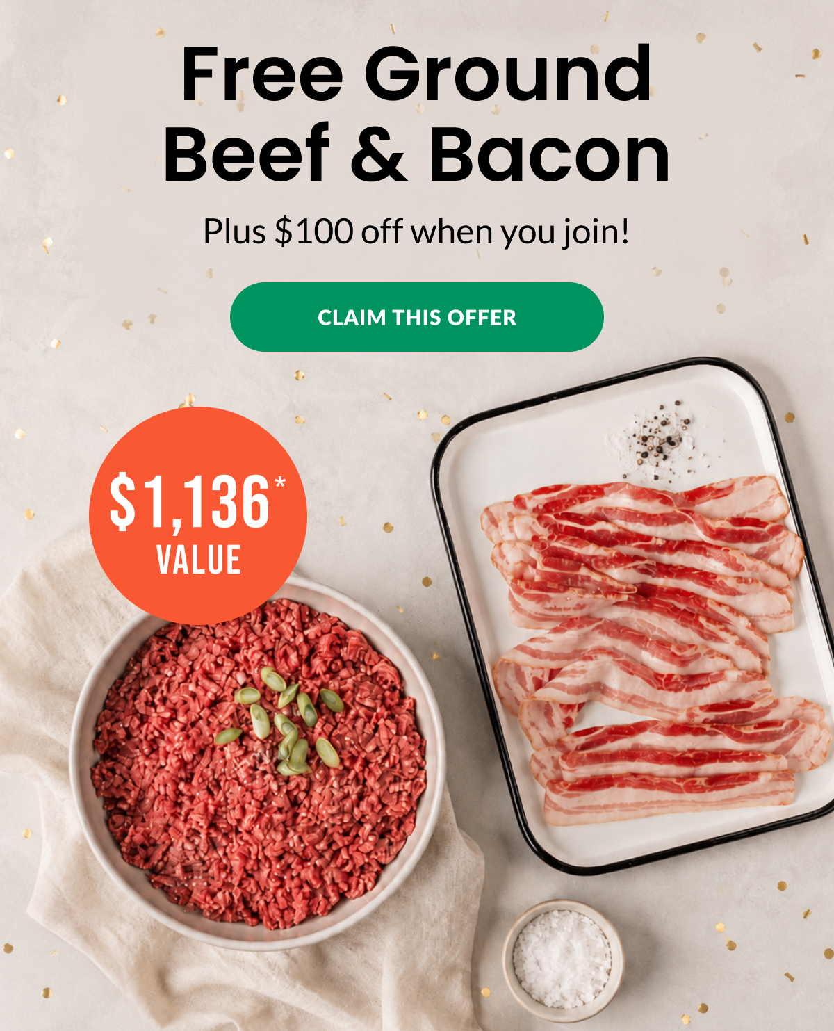 Free Ground Beef & Bacon | CLAIM THIS OFFER