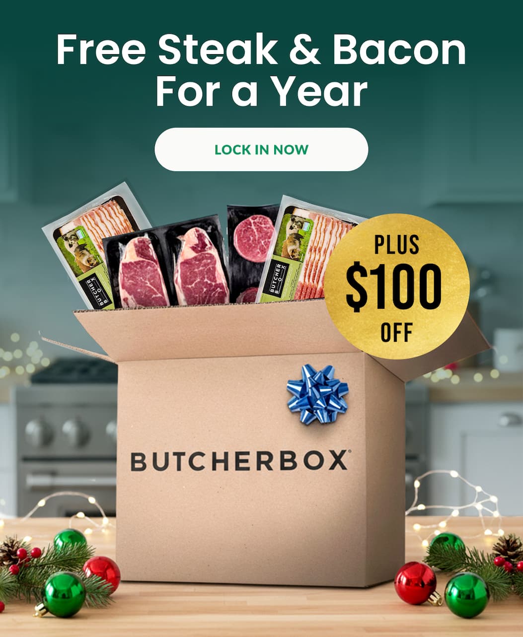 Free Steaks & Bacon for a Year + $100 Off | $1,235* Value