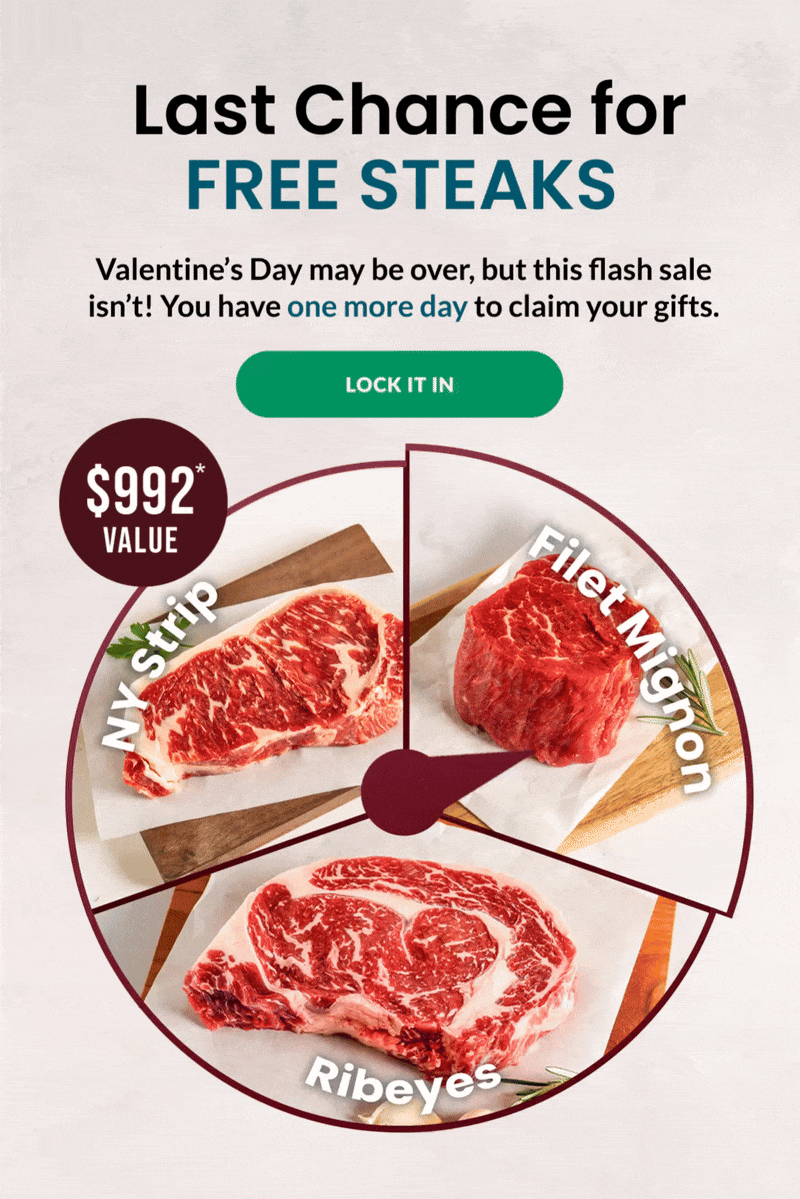 LAST CHANCE FOR FREE PROTEIN | This Valentine's flash is almost gone. Secure your protein needs before it ends. $992* Value | LOCK IT IN