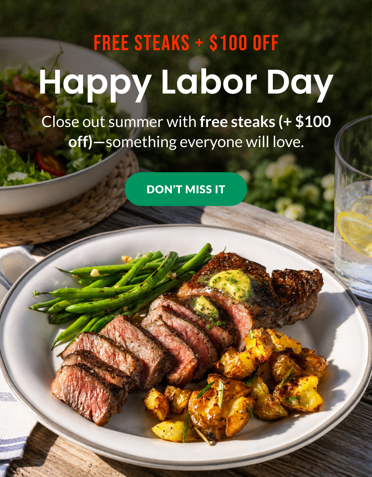 FREE STEAKS + $100 OFF | Happy Labor Day | DON'T MISS IT