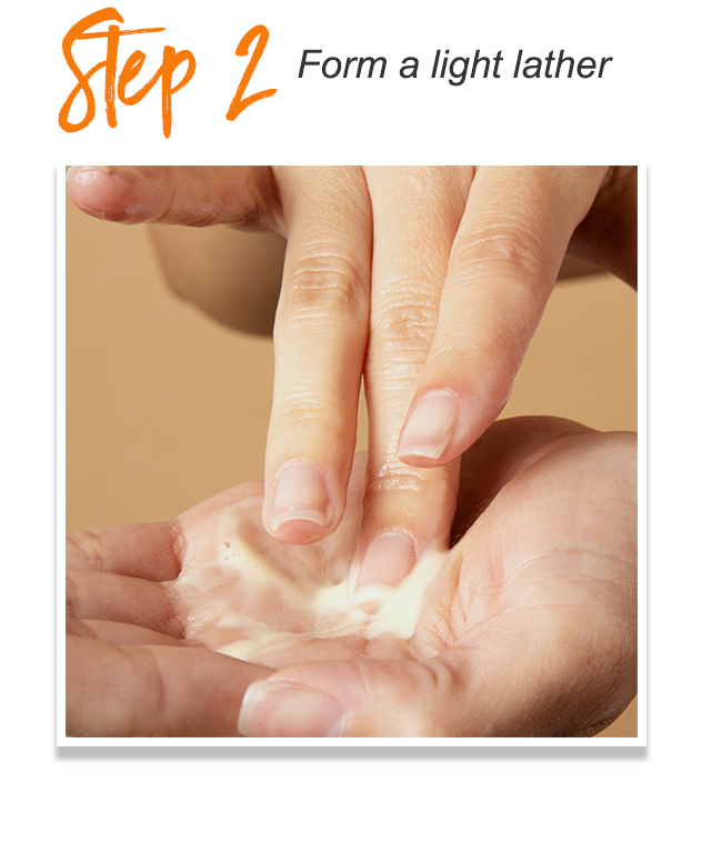 Step 2 - Form a light lather