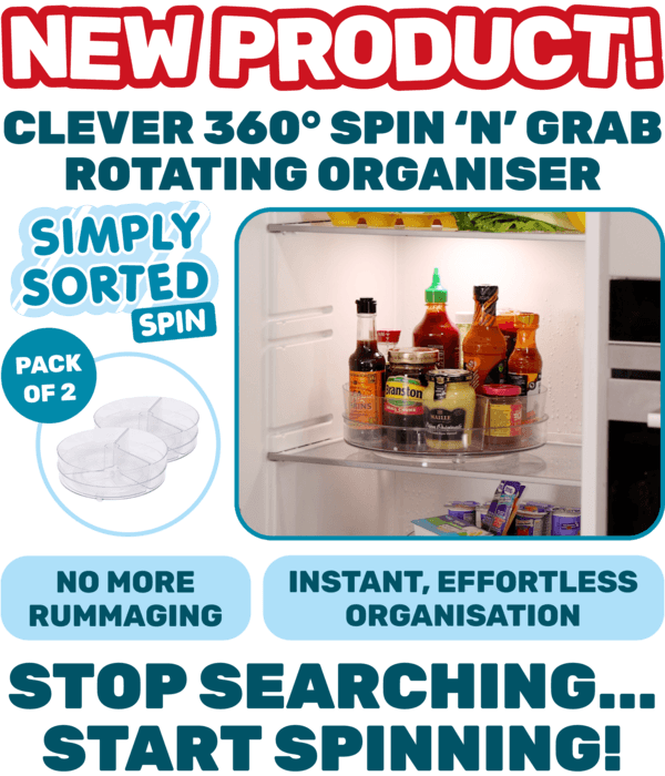 Simply Sorted Spin 360° spin 'n' grab organiser (pack of 2)