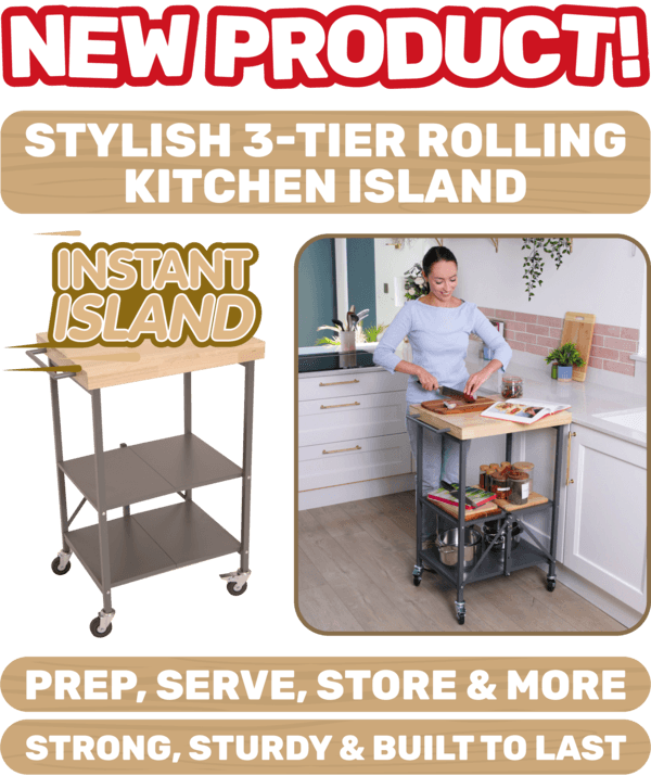 Instant Island rolling kitchen island