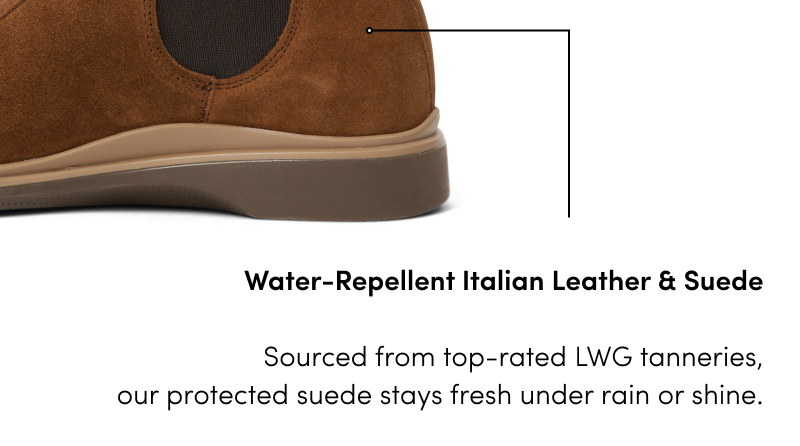 Water-Repellent Italian Leather & Suede