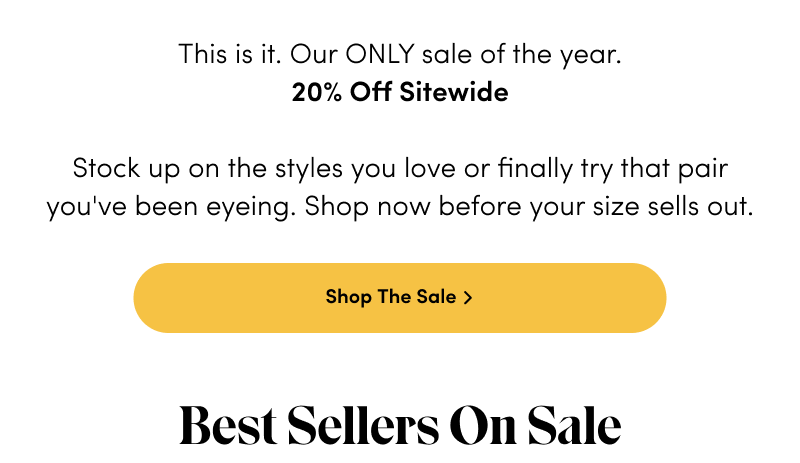 This is our ONLY sale of the year. Shop The Sale