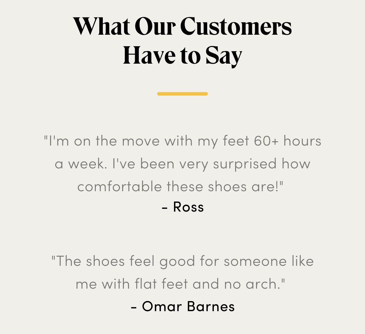 What Our Customers Have to Say Ross Omar 