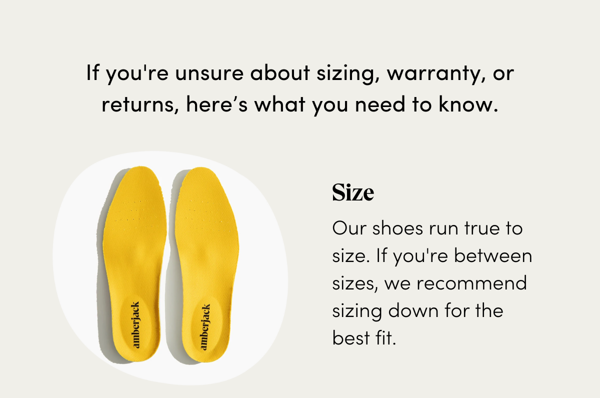 Sizing, Warranty, or Returns
