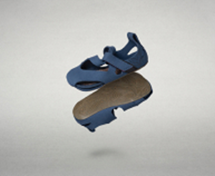 Three square product images side by side showing the Wildling sandals in various color combinations: lilac-yellow, indigo-blue, and brown-blue.