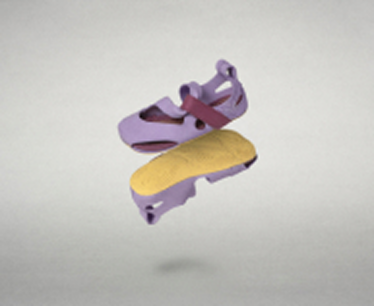 Three square product images side by side showing the Wildling sandals in various color combinations: lilac-yellow, indigo-blue, and brown-blue.