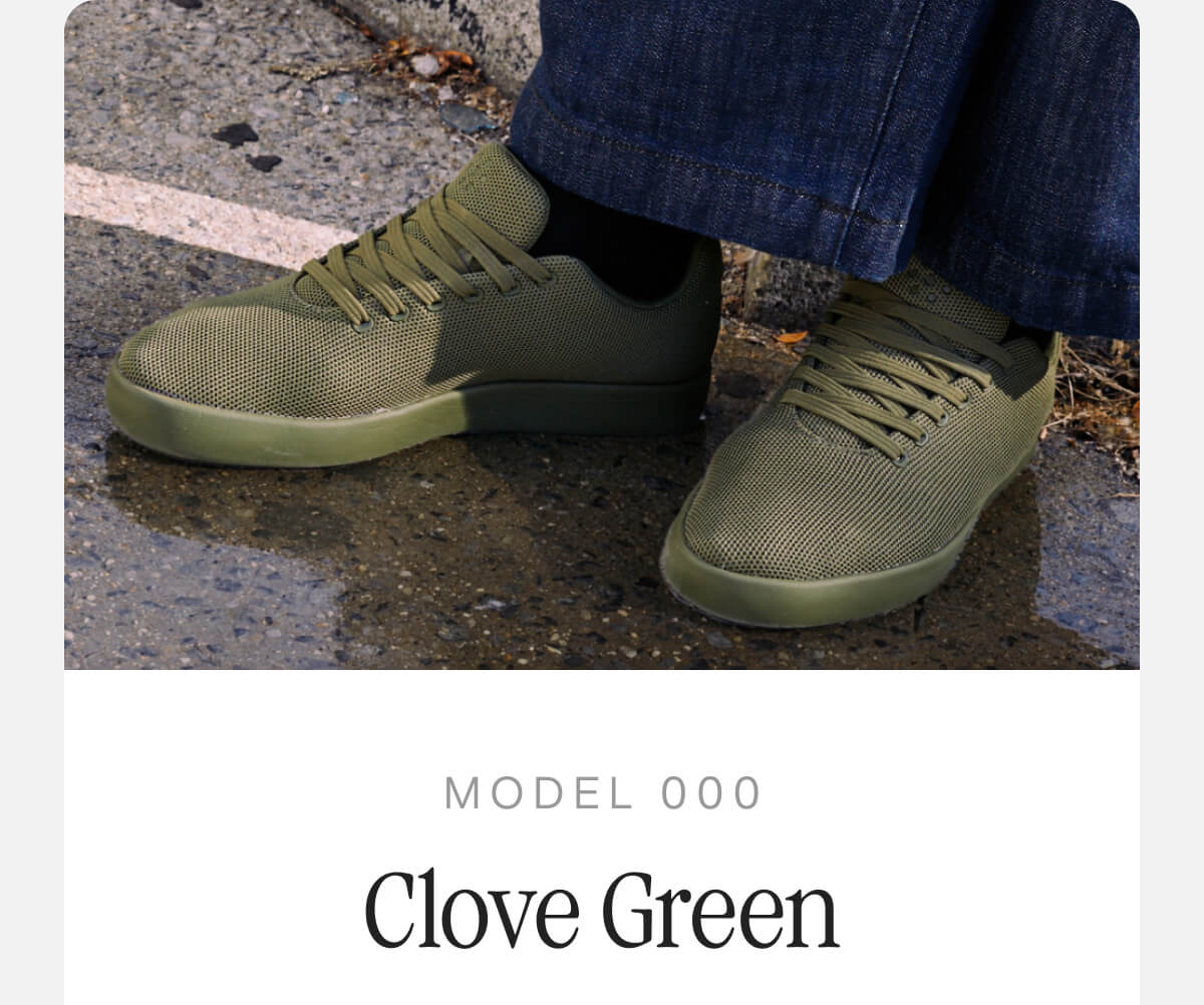 Clove green model 001 displayed on a neutral background, showcasing its sleek design and modern aesthetic.