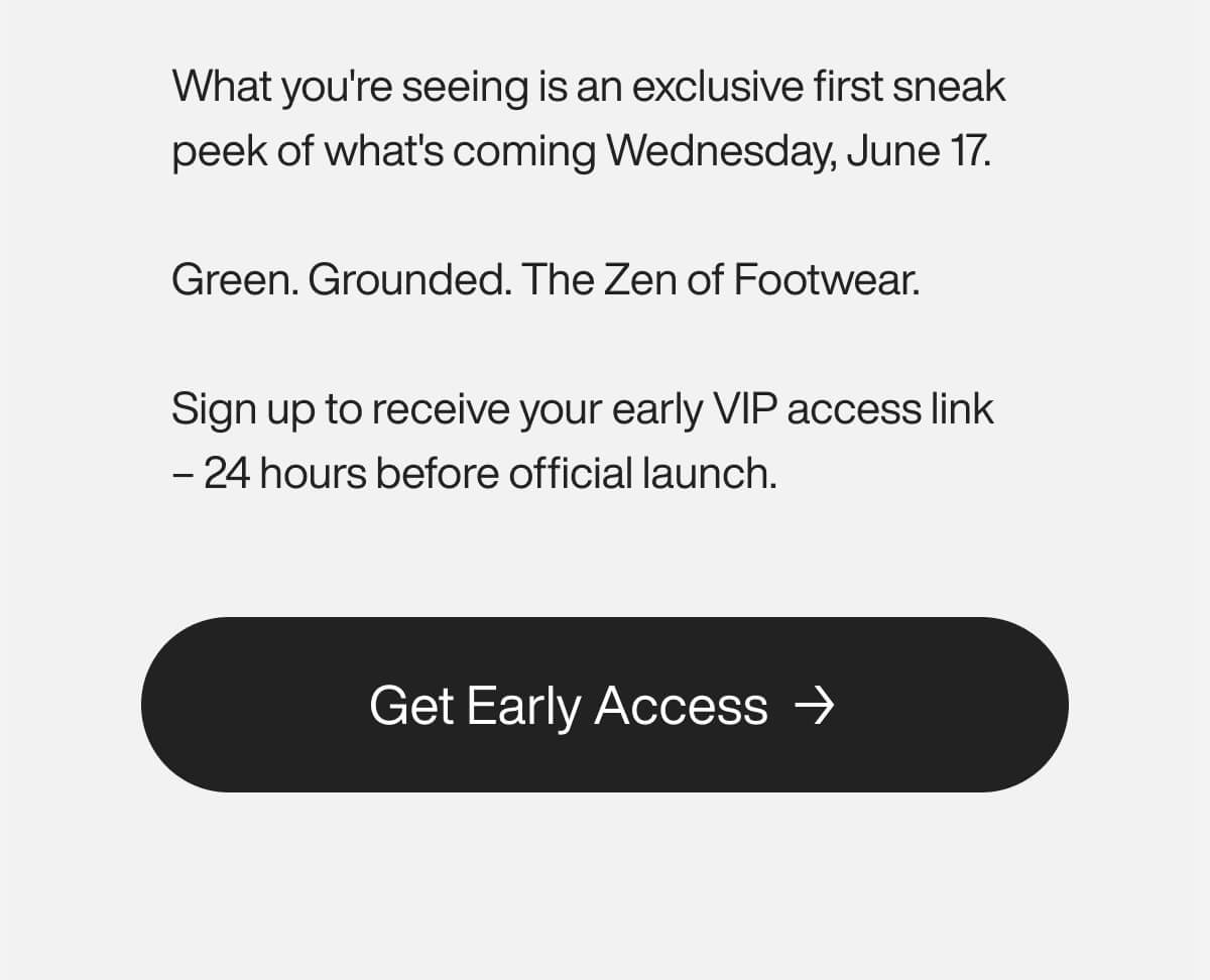 Dark text on a milky white background talking about the timing and context of the shoe that will be launched.