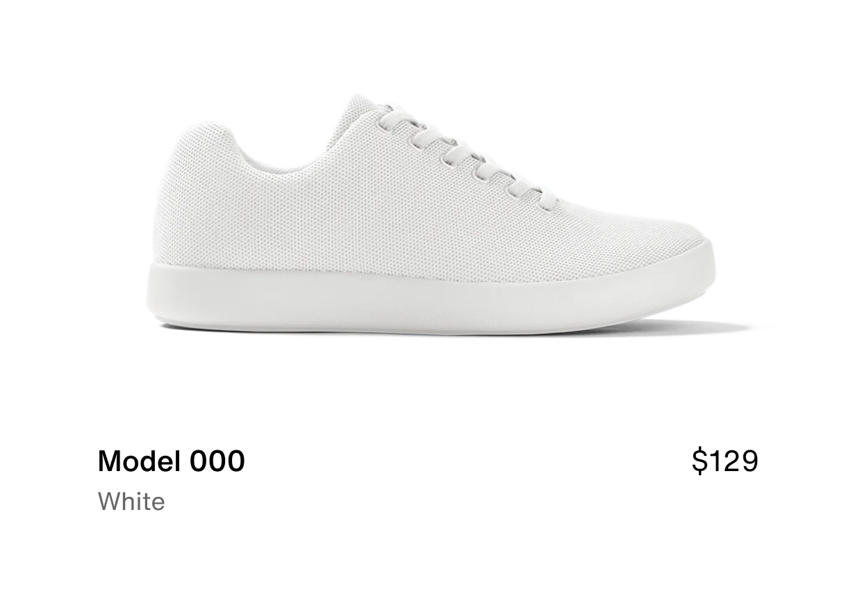 Model 000. White. $129.