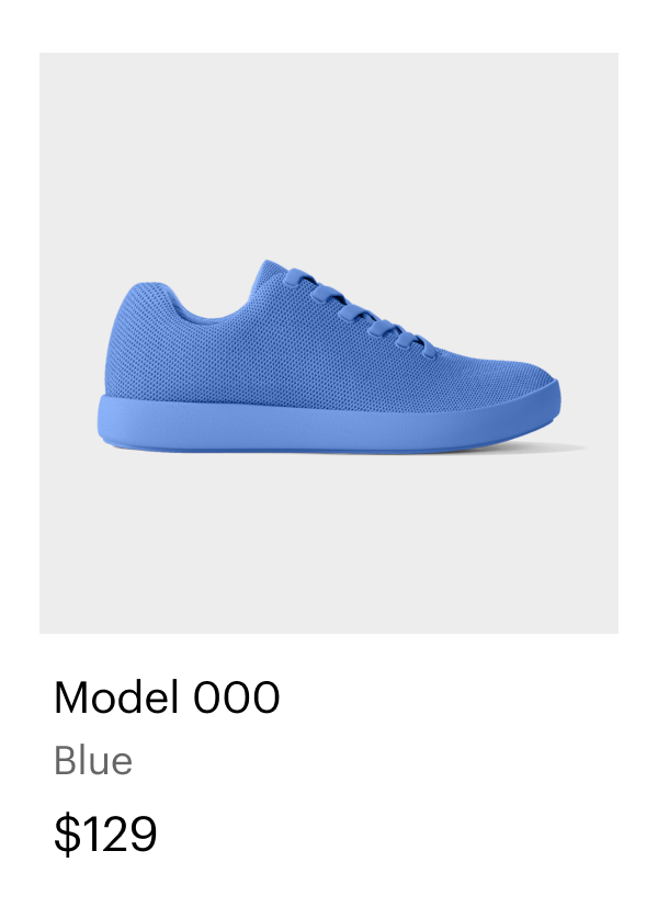 Model 000. Blue. $129.
