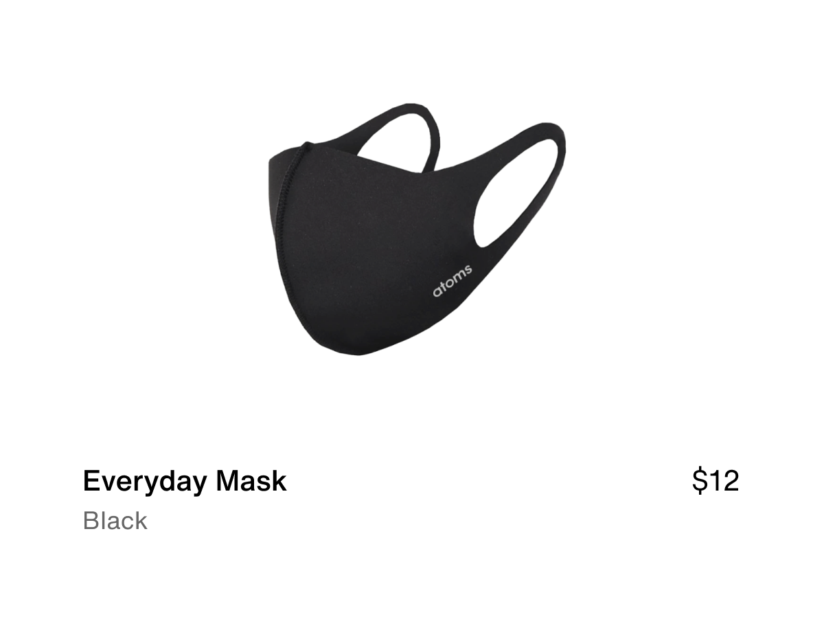Everyday Mask. Black. $12.