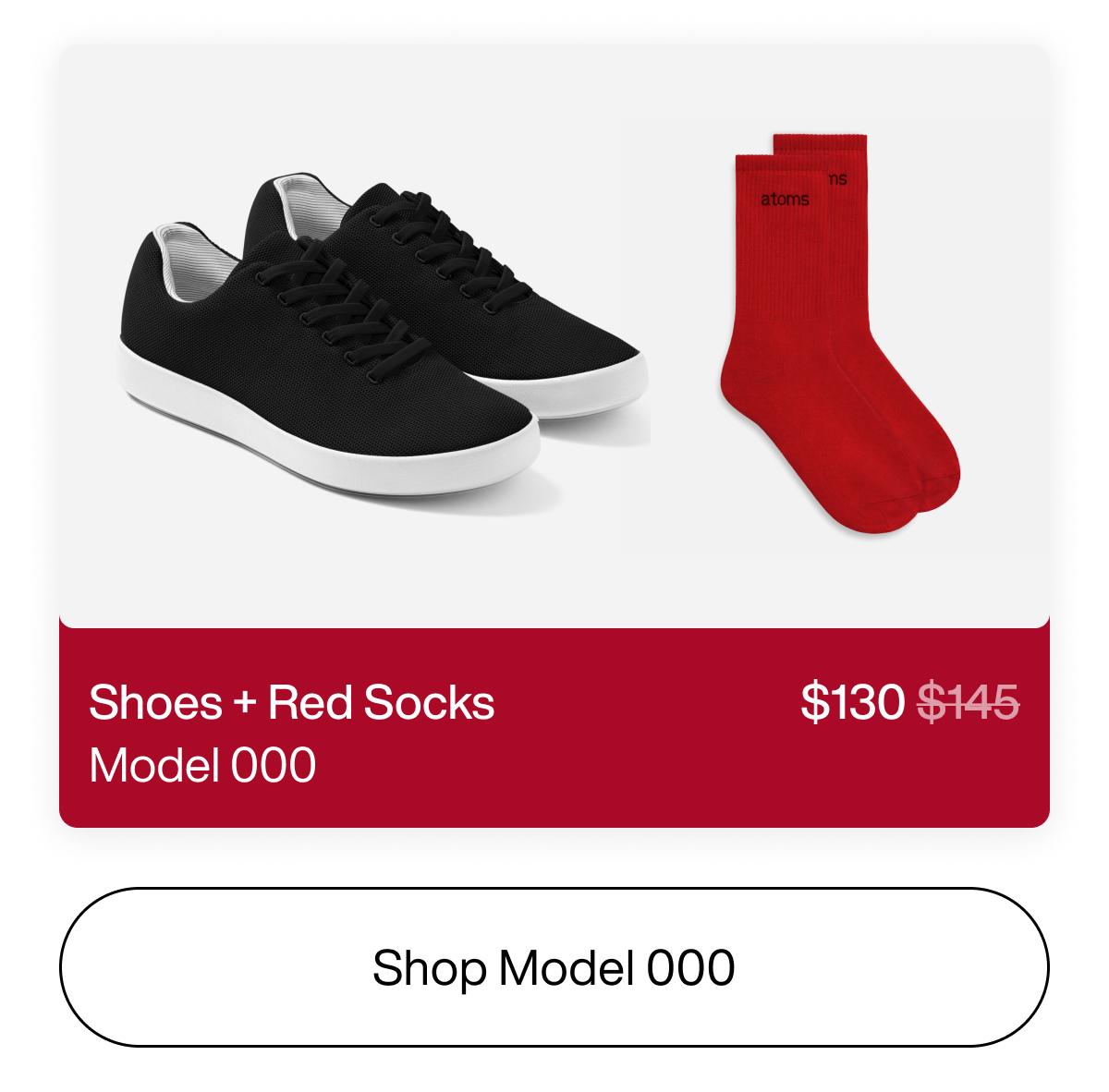 Shoes + Red Socks $130 Model 000 Shop Model 000