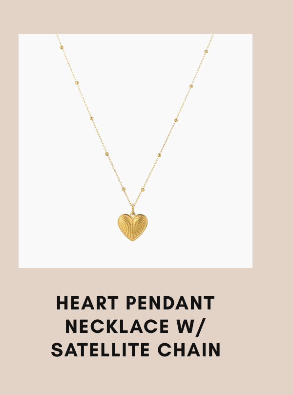 Heart Pendant Necklace w/ Satellite Chain