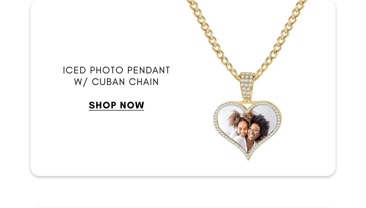 ced Photo Pendant w/ Cuban Chain