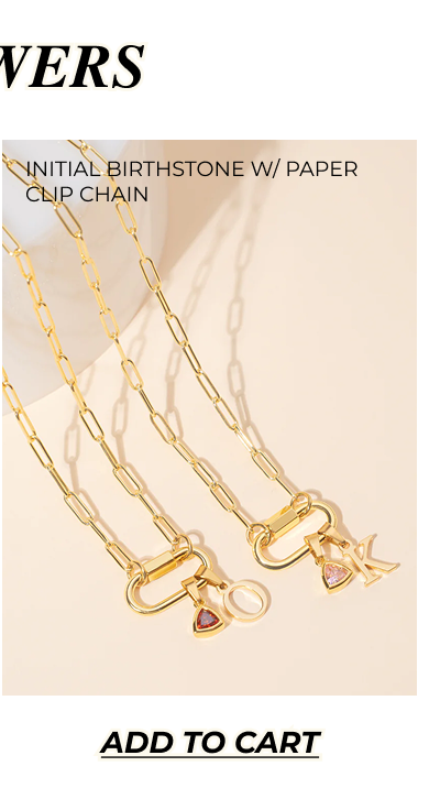 INITIAL BIRTHSTONE W/ PAPER CLIP CHAIN