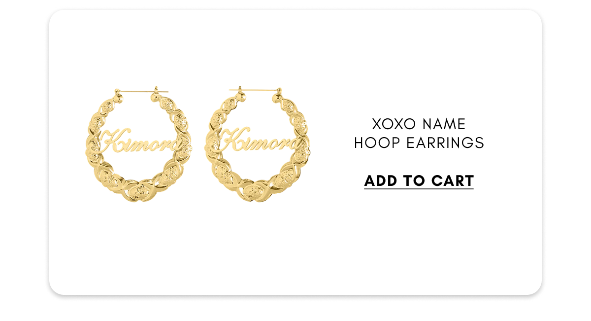 XOXO Name Hoop Earrings