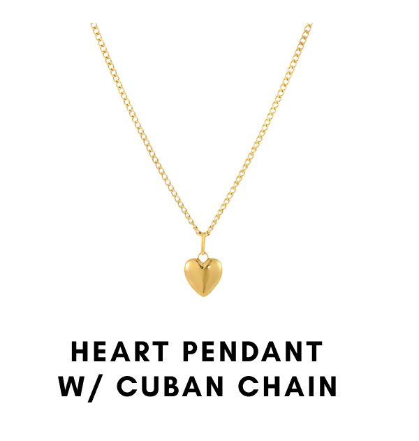 Heart Pendant w/ Cuban Chain