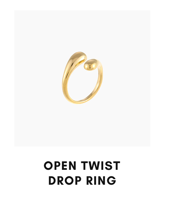 Open Twist Drop Ring 