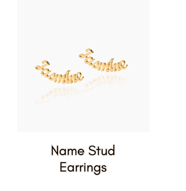 NAME STUD EARRINGS →