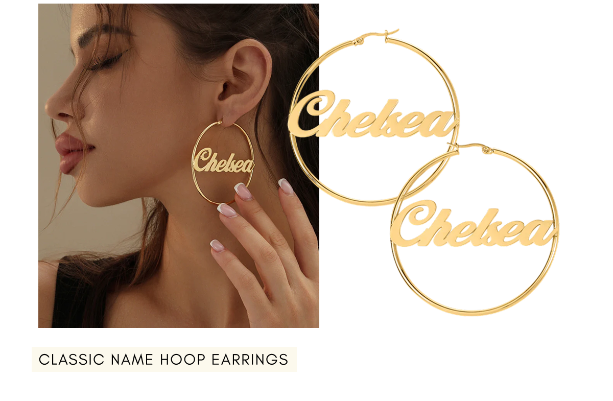Classic Name Hoop Earrings