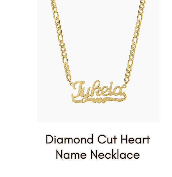 DIAMOND CUT HEART NAME NECKLACE →