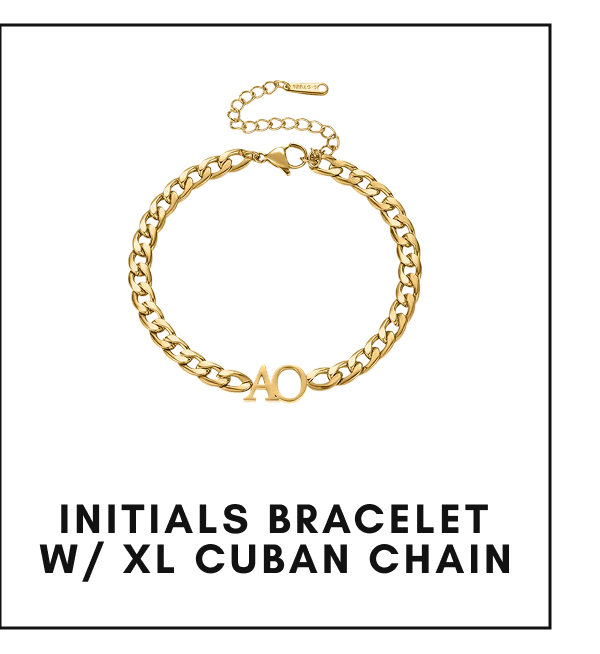 Initials Bracelet w/ XL Cuban Chain