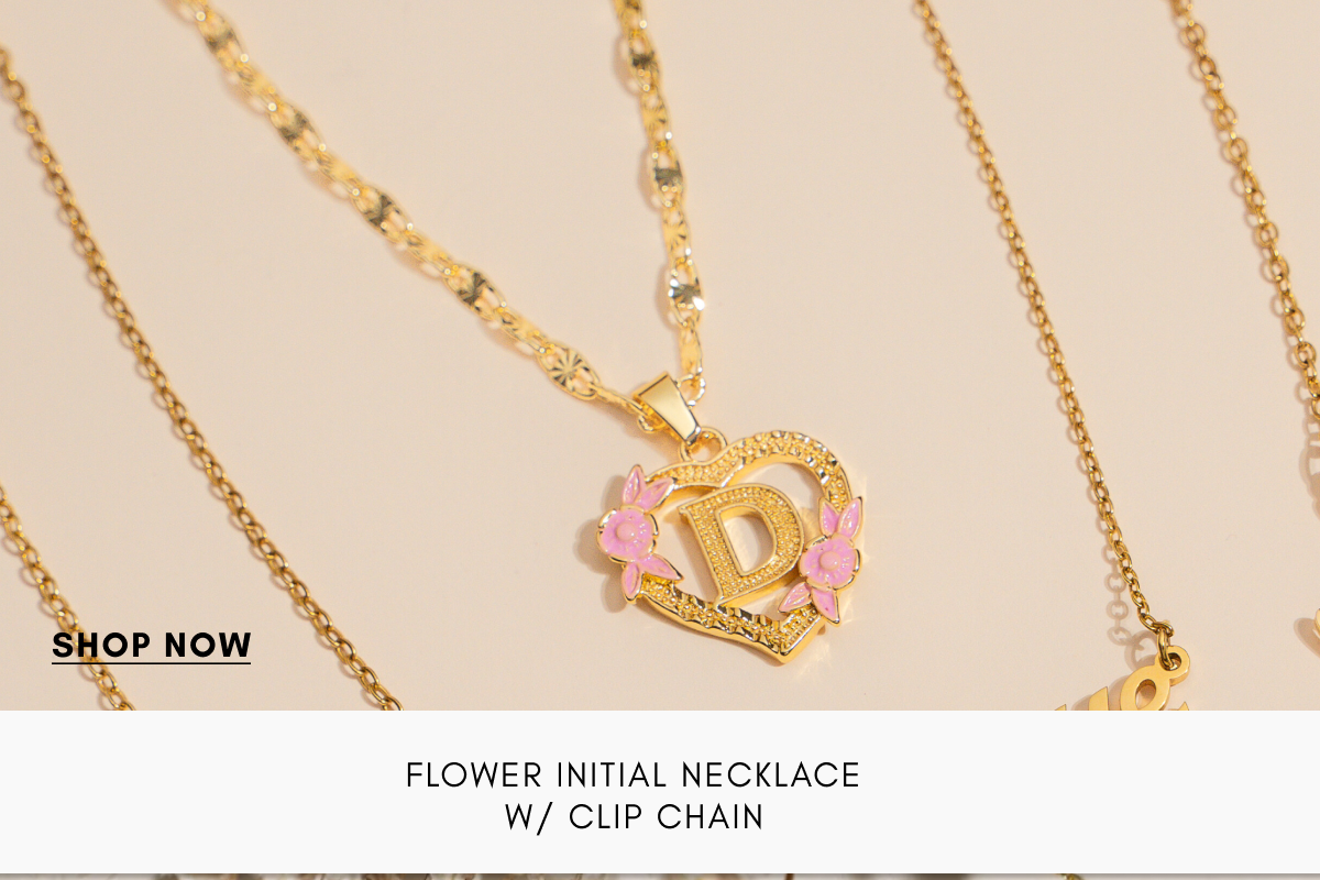 Flower Initial Necklace w/ Clip Chain