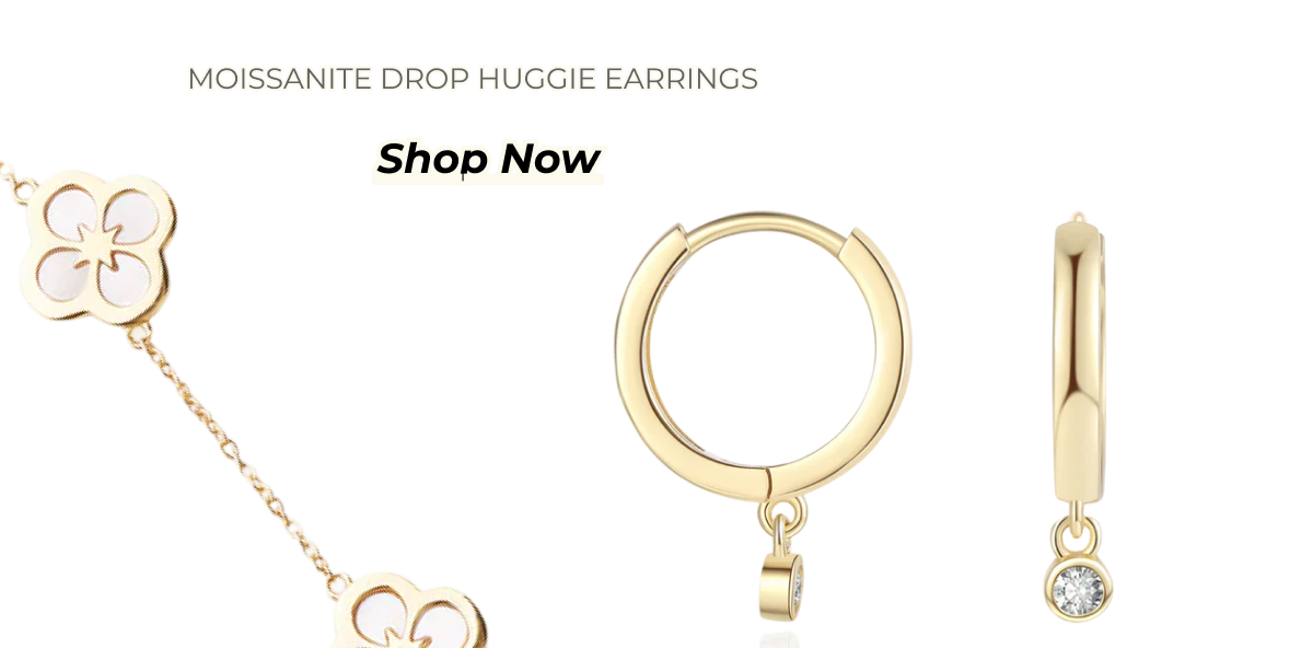 Moissanite Drop Huggie Earrings