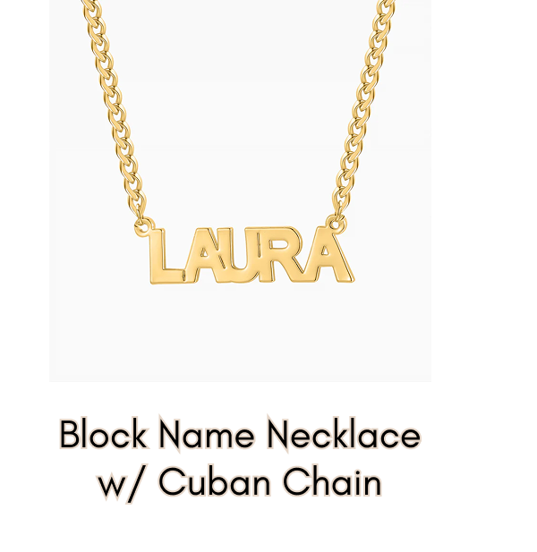 Block Name Necklace w/ Cuban Chain →