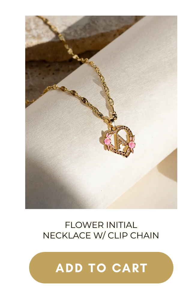 Flower Initial Necklace w/ Clip Chain