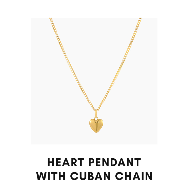 Heart Pendant With Cuban Chain
