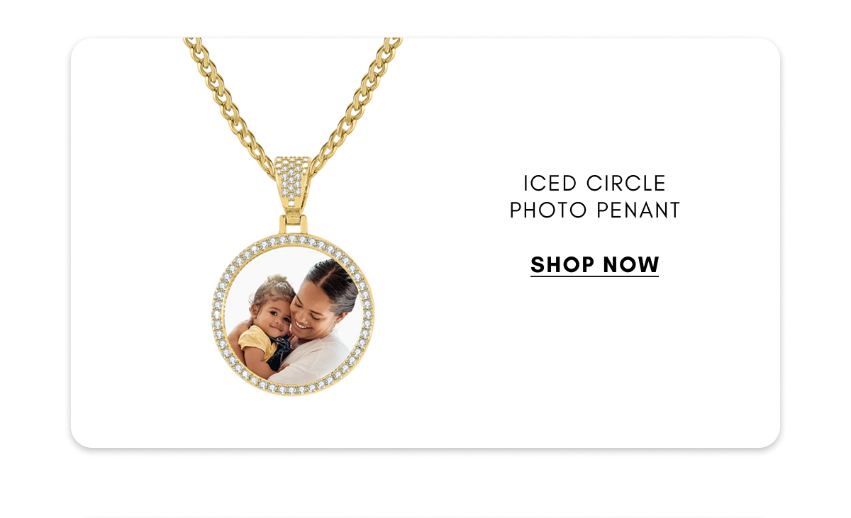 Iced Circle Photo Pendant