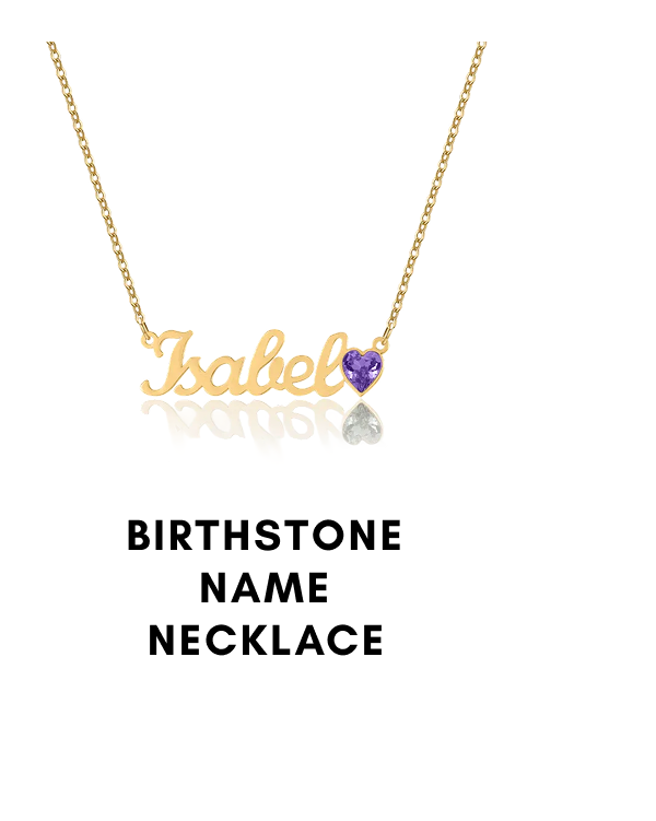 Birthstone Name Necklace