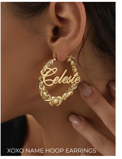 XOXO Name Hoop Earrings
