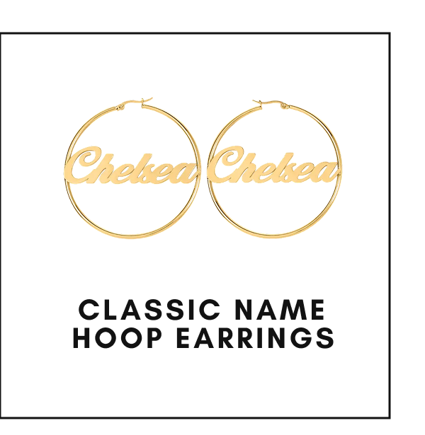 Classic Name Hoop Earrings