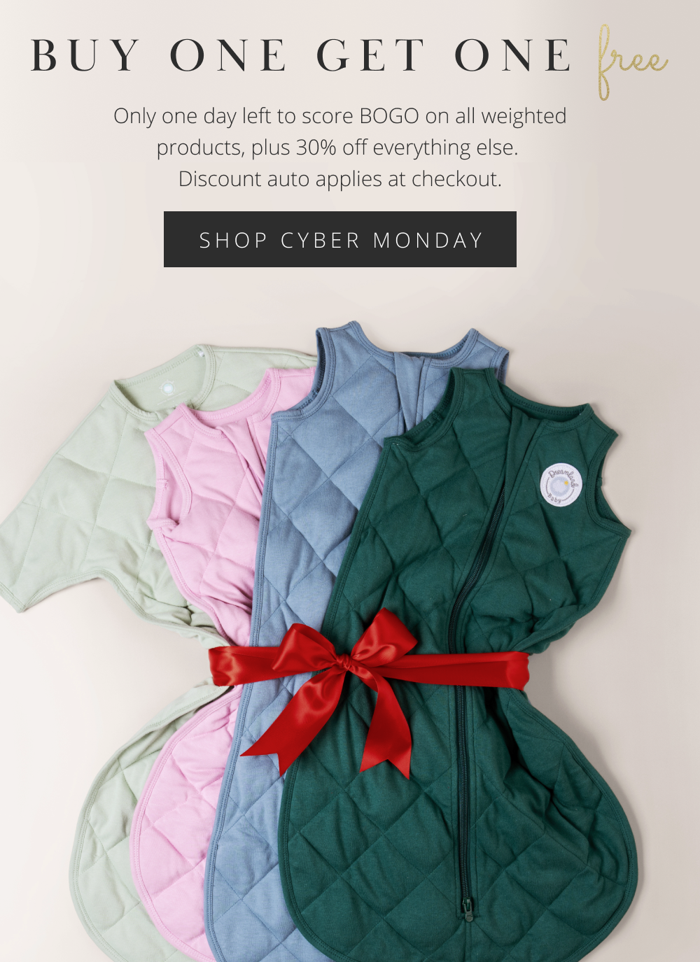 BUY ONE GET ONE free  Only one day left to score BOGO on all weighted products, plus 30% off everything else. Discount auto applies at checkout.