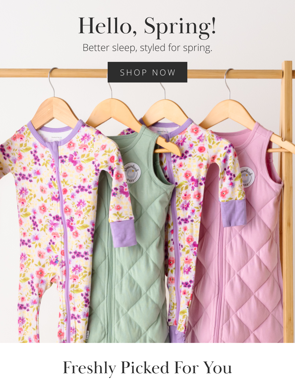 Hello, Spring!  Better sleep, styled for spring.  [SHOP NOW]