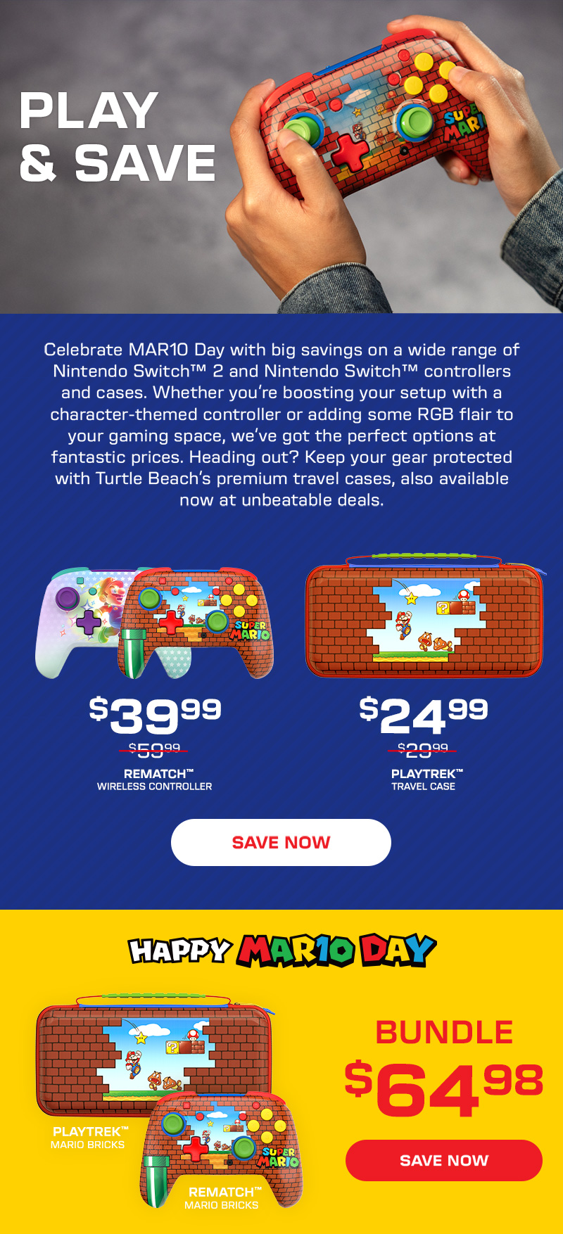 A wide selection of controllers and cases on sale now