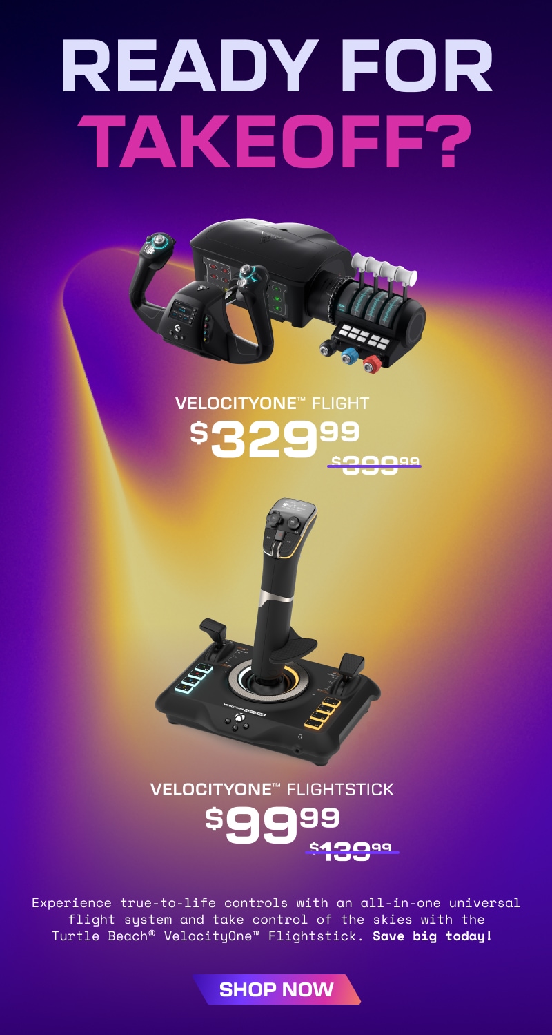 Limited-time savings on the VelocityOne Flight and Flightstick