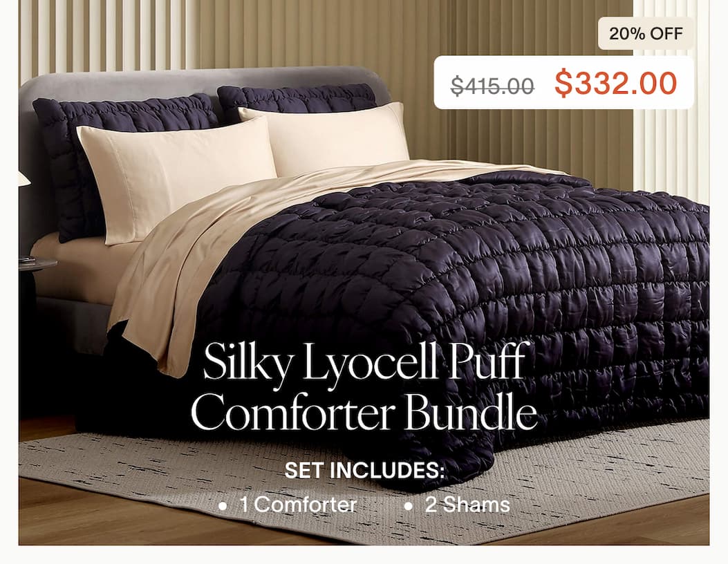 Silky Lyocell Puff Comforter Bundle 