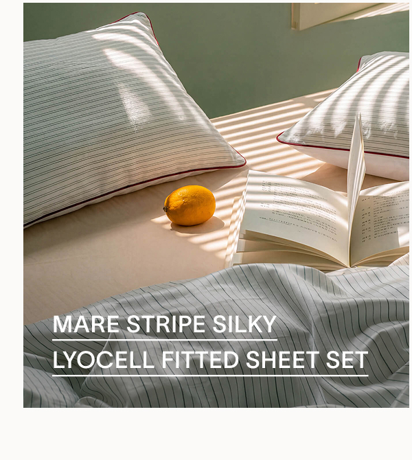 Mare Stripe Silky Lyocell Fitted Sheet Set