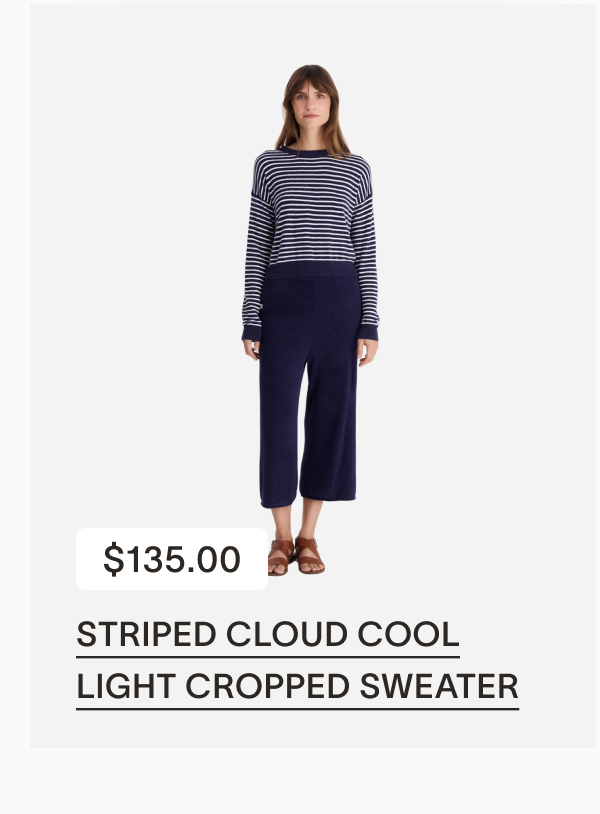 Striped Cloud Cool Light Cropped Sweater