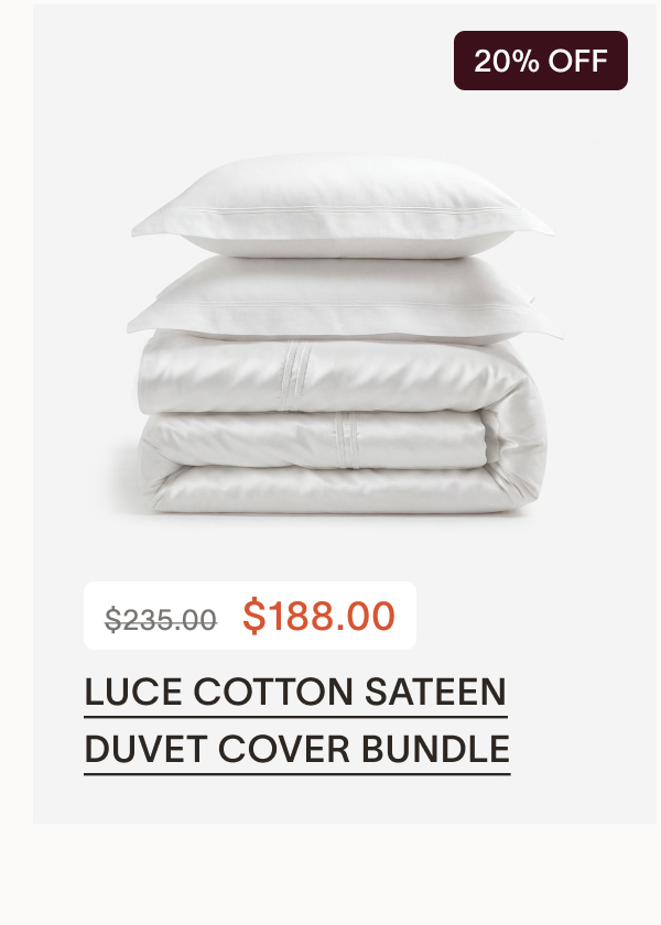 Luce Cotton Sateen Duvet Cover Bundle