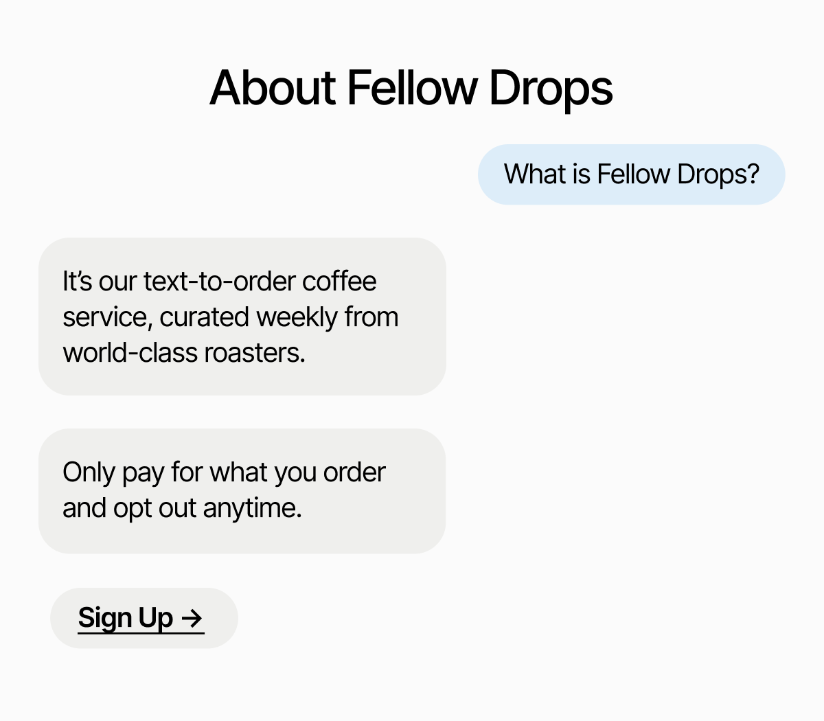 Sign up for Fellow Drops