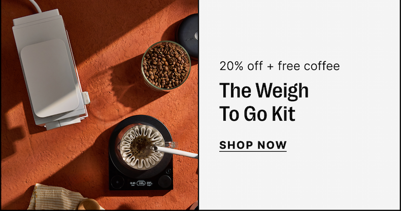 20% off + free coffee: the weigh to go kit