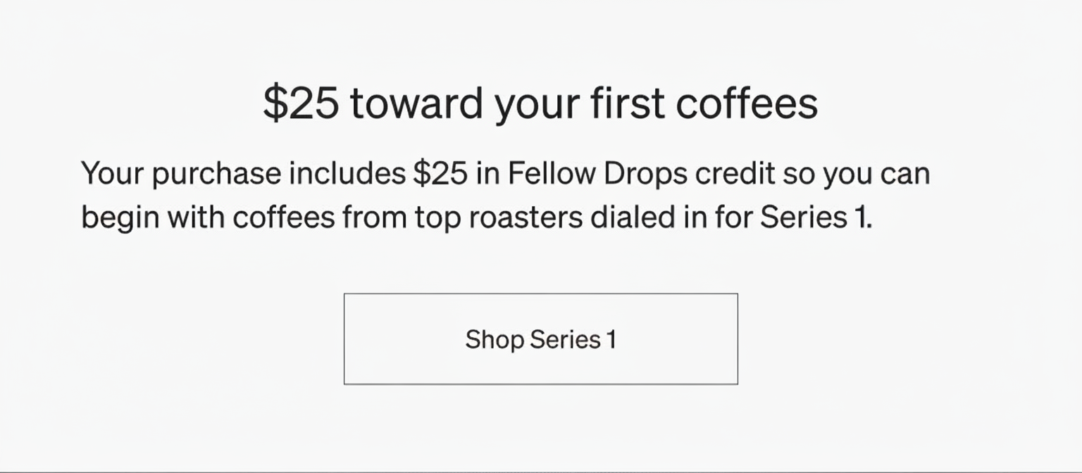 an image of a sign that says $ 25 toward your first coffees